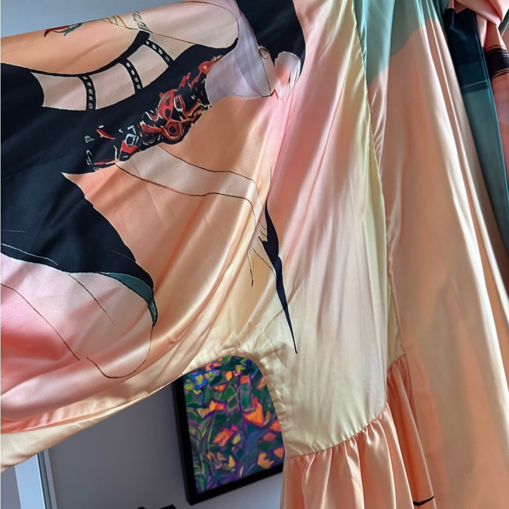Designer-Style Eden Billow Printed Maxi Dress Gown - Picture 6 of 11